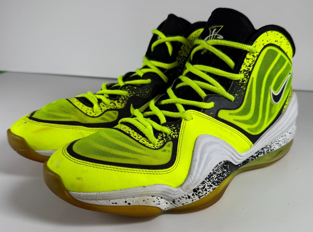 Nike Air Penny 5 Highlighter Volt Yellow Men's Basketball Shoes Size 11.5 628568